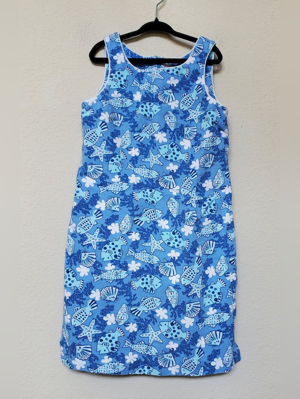 Maggie & Zoe Light and Navy Blue Patterned Tank Dress. Size 10/12